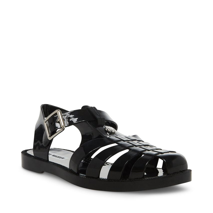 Black Steve Madden Bryn Women's Flat Sandals | PH 9670YBM